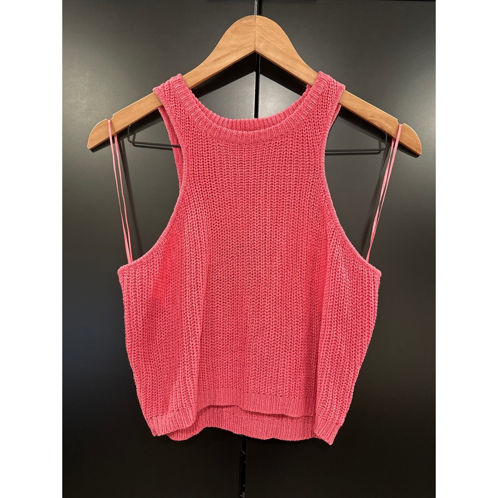 Le Lis‎ Collection Pink Knit Halter Sweater Tank Top NWT Large IWT2796